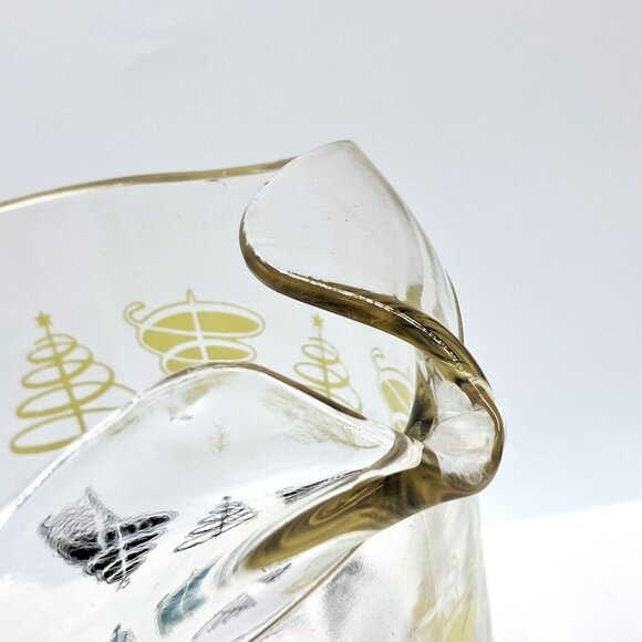 Atomic Glass Pitcher Glass 8 Cup Ice Lip Teal Yellow Black -Ice Tea-Lemonade-MCM - Picture 5 of 10
